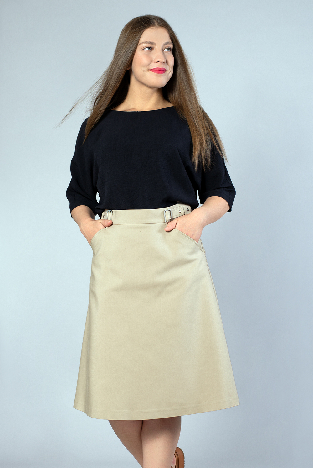 Юбка женская 2555ЛПА, бежевый #429Беж012555ЛП