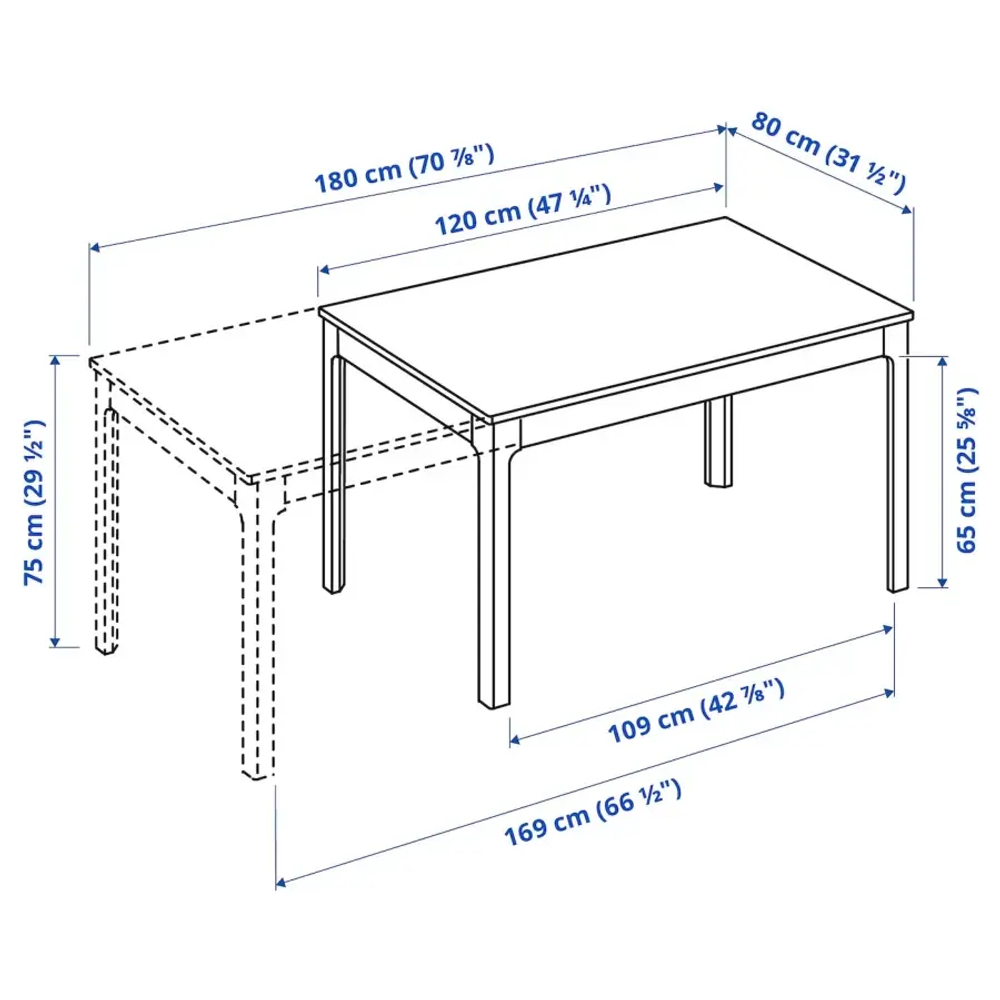Стол и 4 стула - EKEDALEN / BERGMUND IKEA/ ЭКАДАЛЕН /БЕРГМУНД ИКЕА, 120/180 см, белый/серый