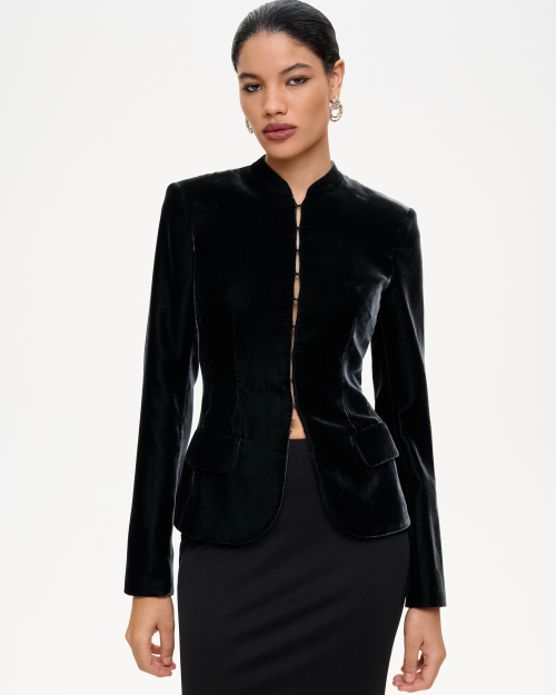 Жакет приталенный из бархата