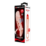 Телесная насадка с вибрацией Cecelia - 18,5 см. (Цвет: телесный)