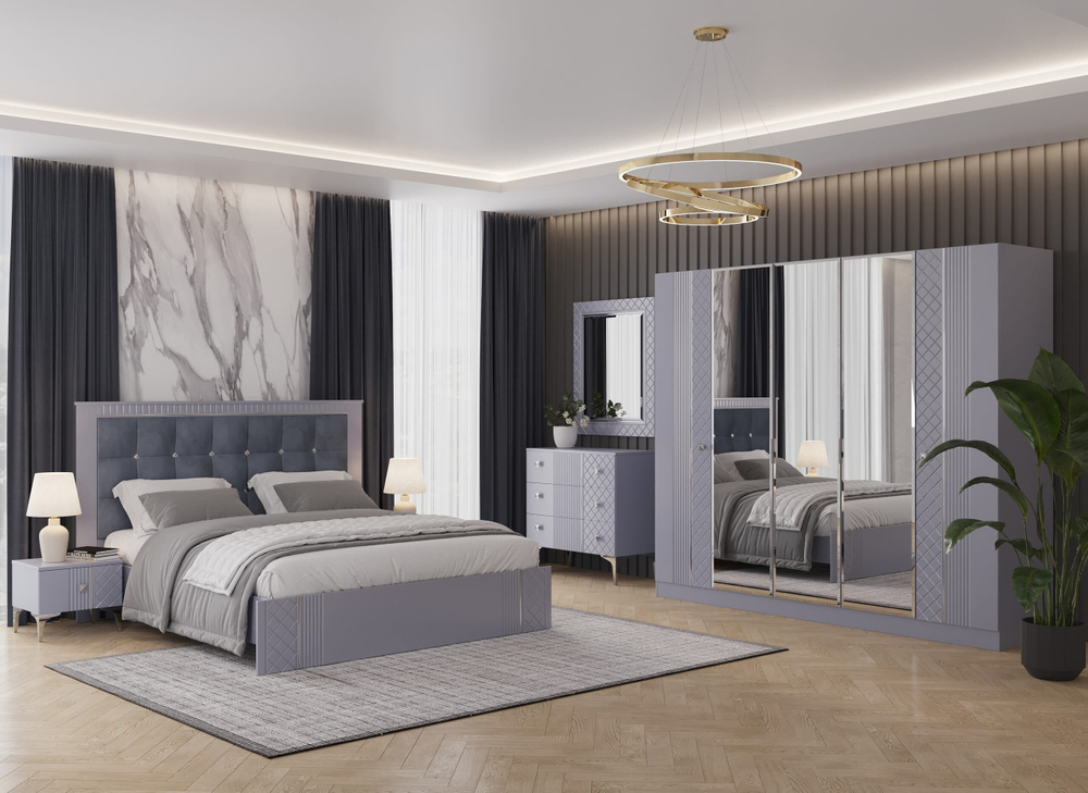 Зеркало «Лаура» серая серебро