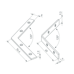 Соединитель профиля LINE-6070-L120 Set (Arlight, Металл) 056822
