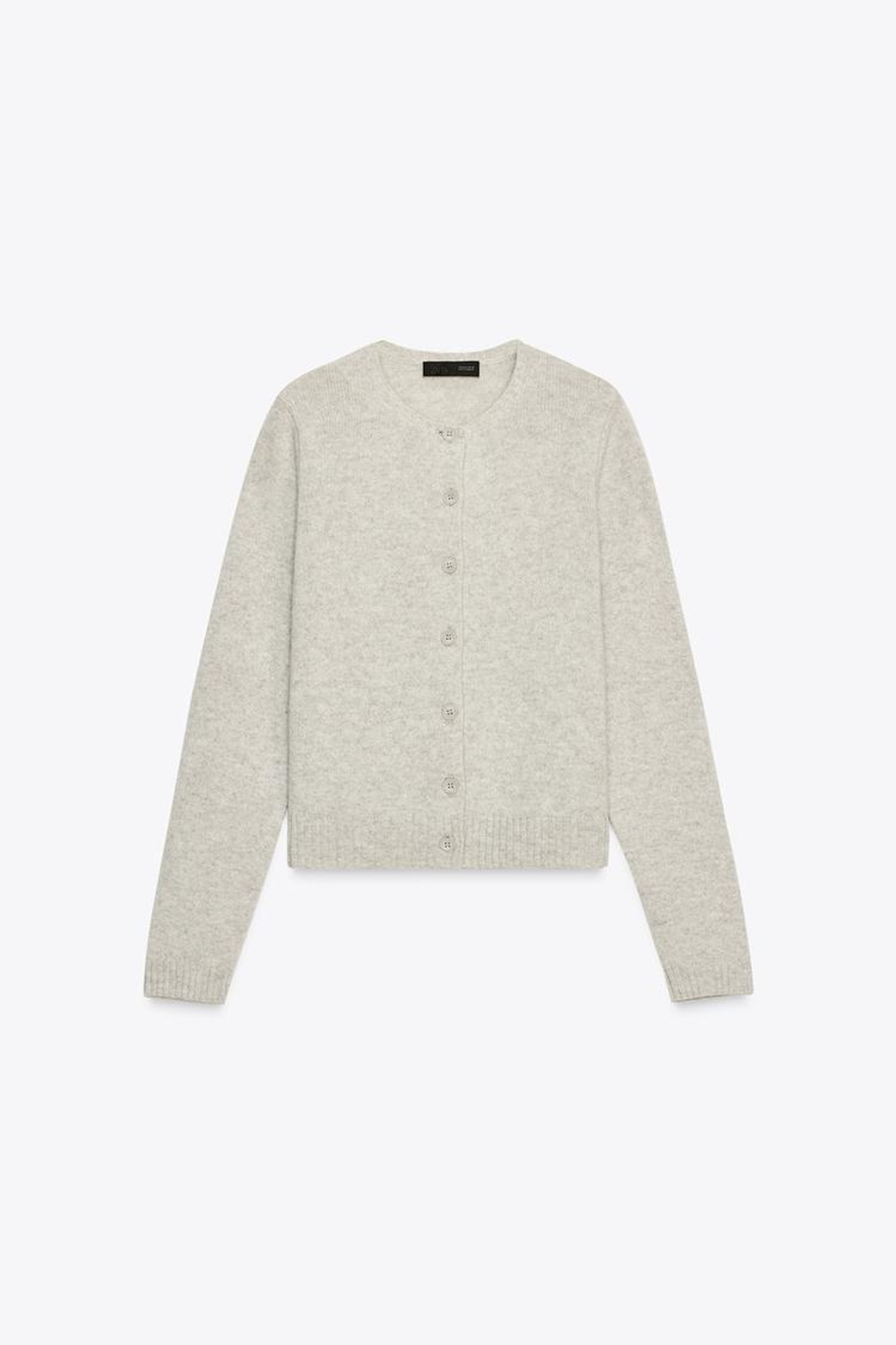 ZARA КАРДИГАН ИЗ 100% ШЕРСТИ, ПЕСОЧНЫЙ МЕЛАНЖ