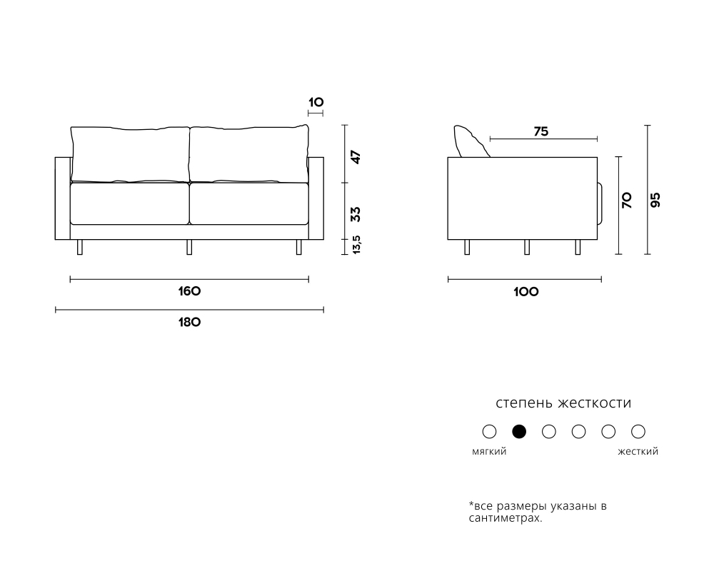 Диван RENE 06.34 нераскладной
