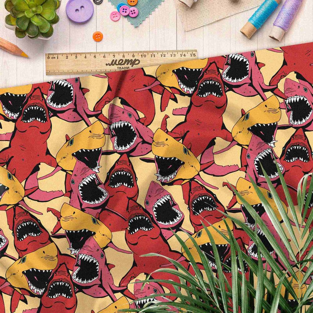 Ткань блэкаут нападение акул