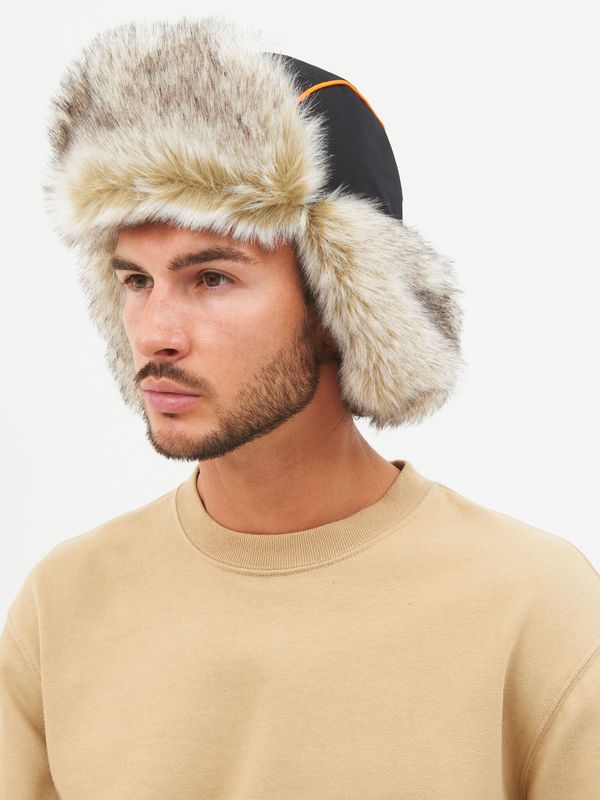 Шапка ушанка зимняя Siberia ткань Breathable цвет Хаки/Черный иск. мех Волк