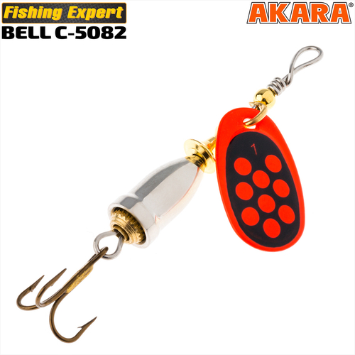 Блесна вращающаяся Akara C-5082 13 гр. 194/Yl-Red