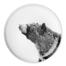 Фарфоровая тарелка Черный медведь MW637-DX0527, 20 см, белый/декор