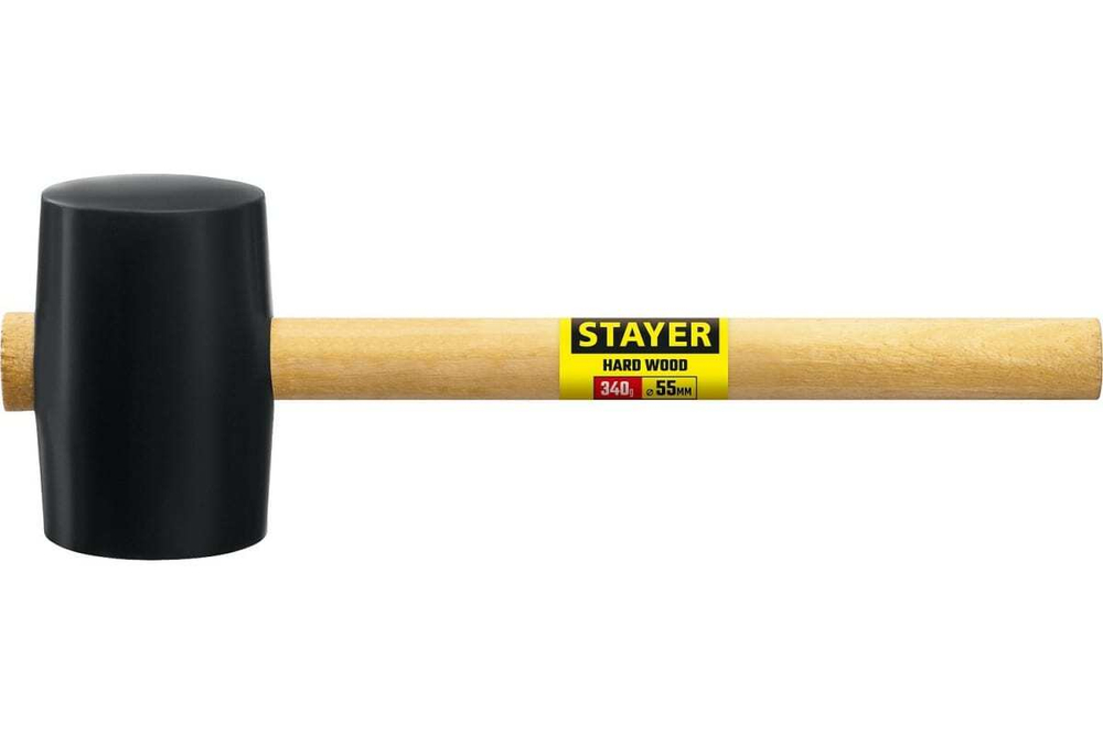 Чёрная резиновая киянка STAYER 340 г 20505-55
