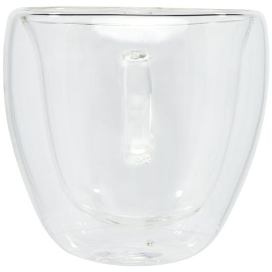 Стеклянный стакан Manti объемом 100 мл с двойными стенками и подставкой из бамбука, 2 шт.