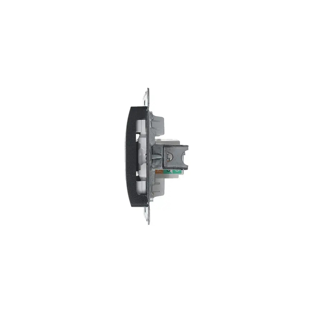 GLOSSA РОЗЕТКА компьютерная RJ45 кат. 5e, механизм, АНТРАЦИТ