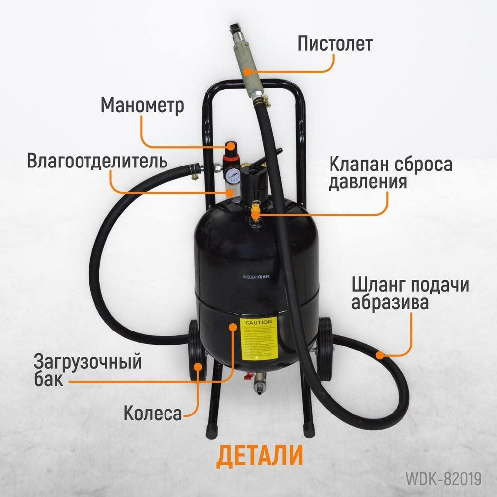 WDK-82019 Аппарат пескоструйный 19 л