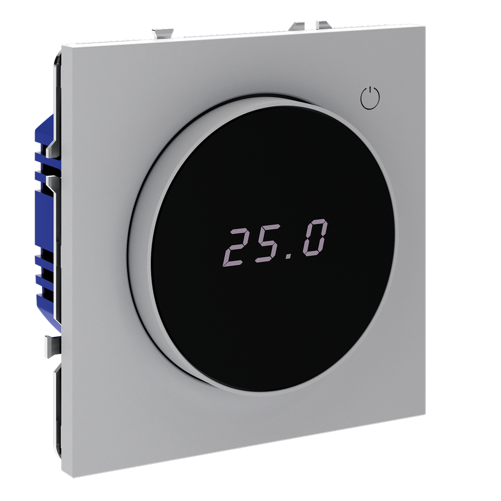 Терморегулятор электронный VOLTUM S70 с индикацией и датчиком, для теплого пола, (серый)