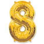Шар фольгированный Цифра 8 101 см (Золотой)