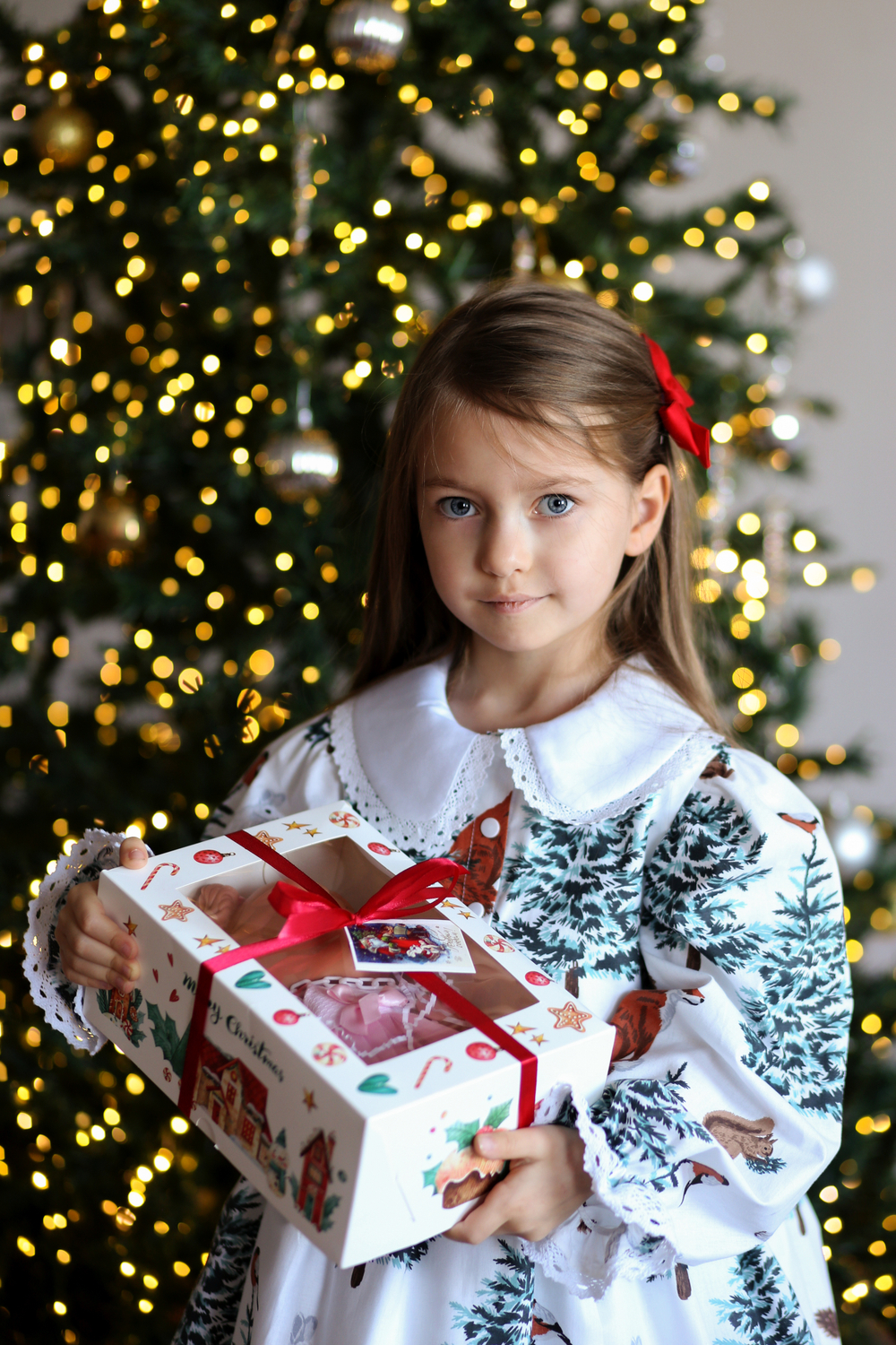 Платье «Лилия» новогодняя коллекция (лисы)