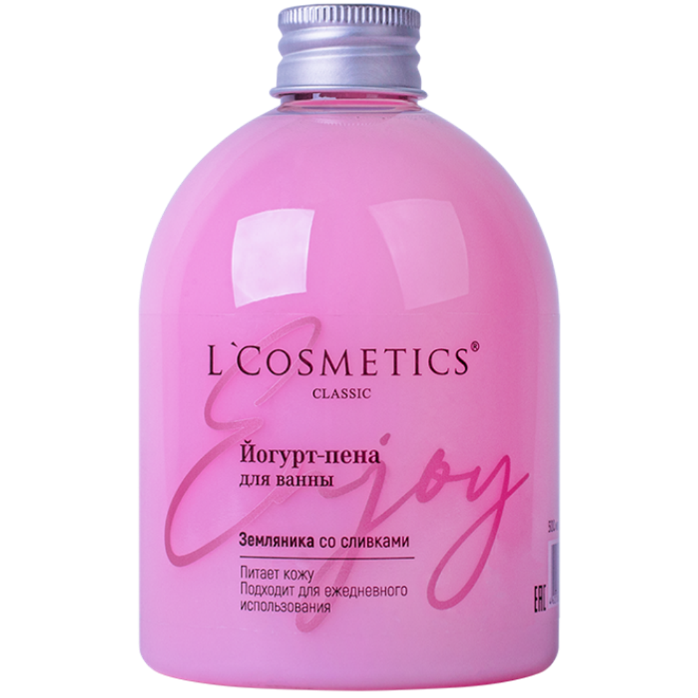 Йогурт-пена для ванны земляника со сливками L’COSMETICS Classic 500 мл