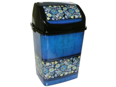 Ведро для мусора 18л "Букет" черное