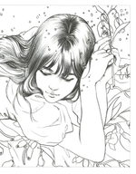 Poetry and girl. Coloring book