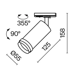 Трековый светильник Technical TR021-1-124K-Z-B