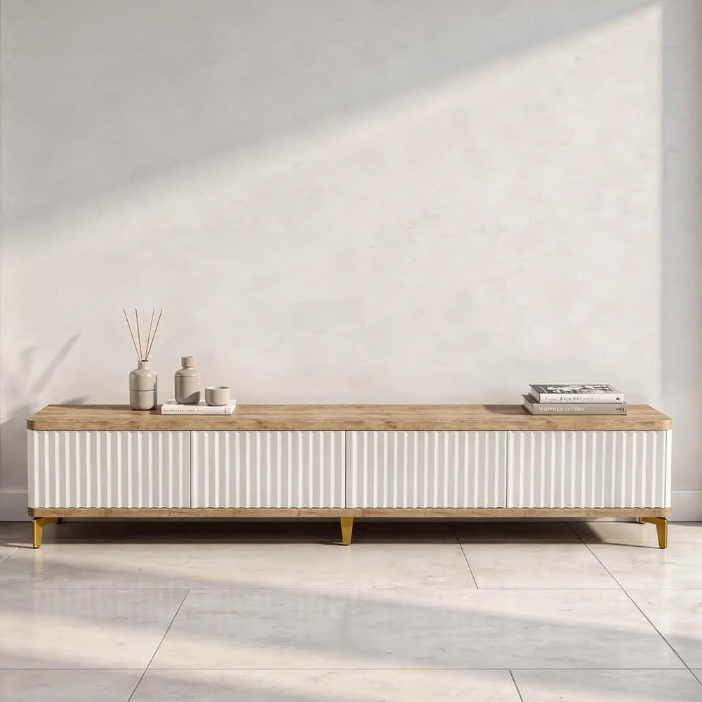 Тумба под телевизор на ножках ROYAL 5037 эко (Дуб Кантри-Золото)