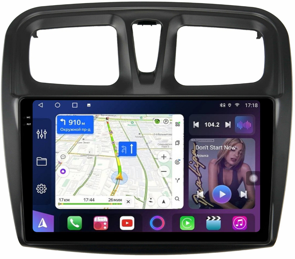 Магнитола для Renault Logan 2, Sandero 2 2014+ - FarCar BM3051M-2K монитор 10.36" 2K QLED на Android 14, TS10, 4+32Гб, CarPlay, 4G SIM-слот