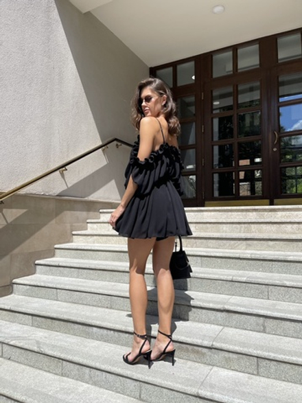 Шифоновый Комбинезон Черный