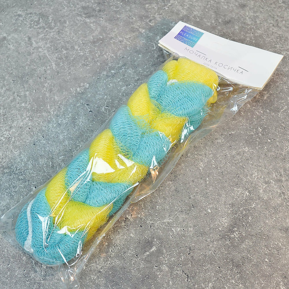 Мочалка-косичка нейлон Pleasure сolor шб арт.1135