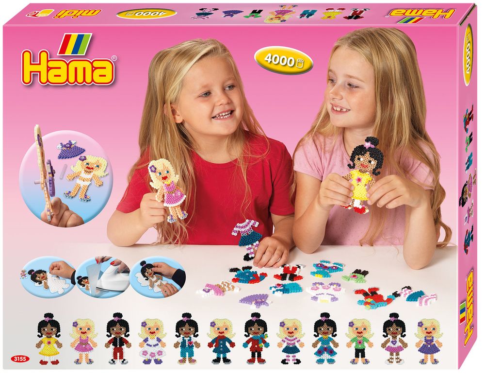 Hama Набор термомозаики Midi 4000 шт + Наряди куколку (3155)
