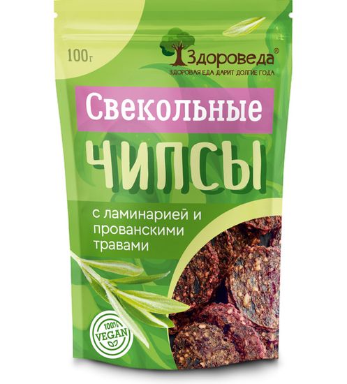 Чипсы свекольные с ламинарией и прованскими травами, "Здороведа" 100г.