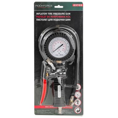 Пистолет для подкачки шин с аналоговым манометром и шлангом RockForce##Rock FORCE RF-23703