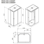 Душевая кабина, прямоугольная, 120x80 см, без гидромассажа AM.PM X-Joy W94C-403-12080BT