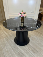 Круглый стол "Орион", черный мрамор