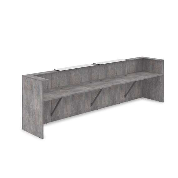 1КР-КЛ.202 Комплект Ресепшн с фартуком HPL (3854*749*1149) (без подсветки)