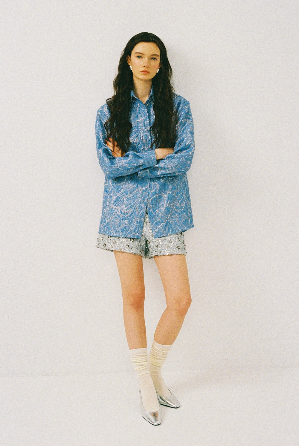 Ice blue long sleeved shirt