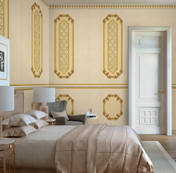 Ламинированная панель ПВХ Классика Карри фон 2700х250мм