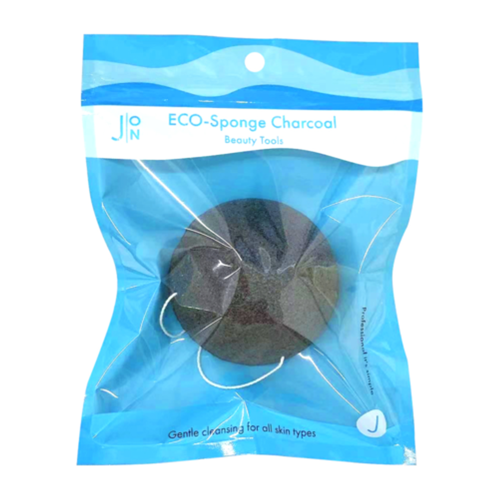 J:on Спонж конняку с добавлением древесного угля - ECO-sponge charcoal, 1шт