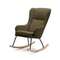 Maustin Кресло-качалка из темно-зеленой овчины со стальной конструкцией и деревом бука