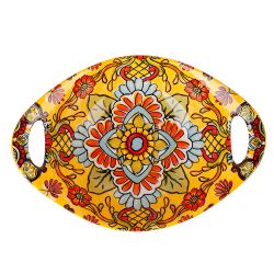 Салатник овальный с ручками "Arabesque" (желтый) 22,5х15х6,5см (min8) (транспортная упаковка)