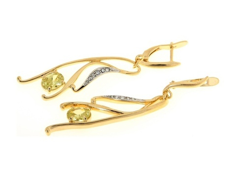 "Кьют" серьги в золотом покрытии из коллекции "Идиллия Jenavi" от Jenavi  с английским замком