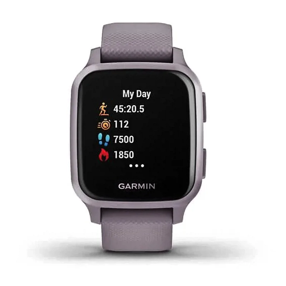 Смарт-часы Garmin Venu Sq орхидея с алюминиевым безелем и с силиконовым ремешком 010-02427-12
