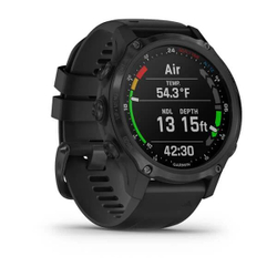 Умные часы Garmin Descent Mk2s угольно-серый корпус с DLC-покрытием, черный силиконовый ремешок