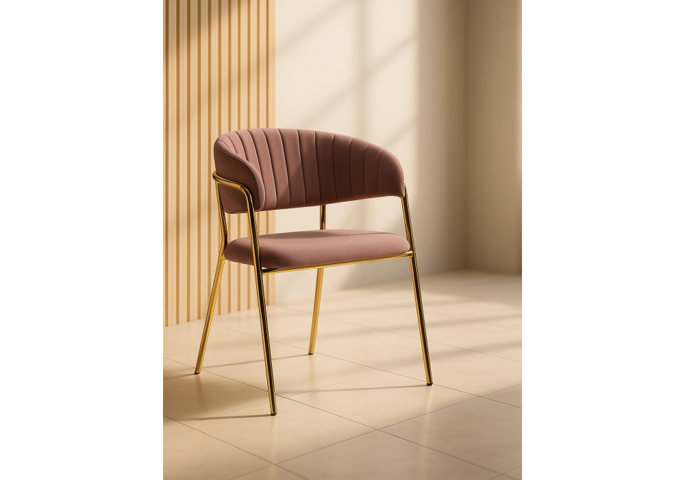 Стул на металлокаркасе Woodville Kamelia светло-фиолетовый, золотой