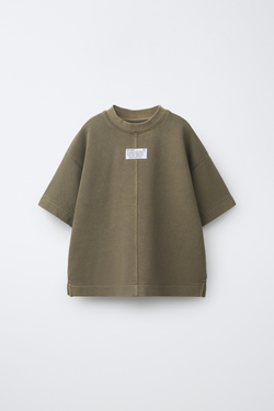 ZARA ФУТБОЛКА GARMENT DYE, ХАКИ