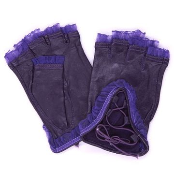 Перчатки Фиолетовые на завязочках с рюшами