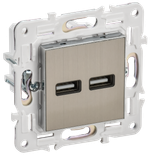 SKANDY Розетка USB A+A 3,1А SK-R15N металл никель IEK