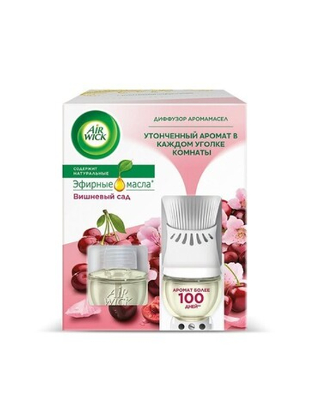 Air Wick Диффузор аромамасел КОМПЛЕКТ со смен.флак. Цветущая Вишня 19мл *1*4 // 448