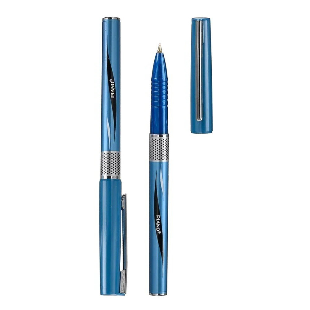 Ручка шариковая, масляная, Piano, синие чернила, голубой корпус металлик, 50 шт