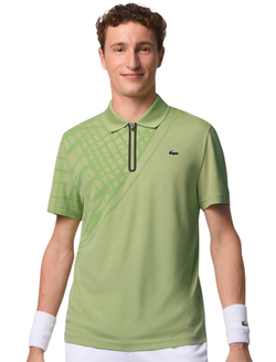 Мужское теннисное поло Lacoste Ultra Dry Printed Slim Fit - green