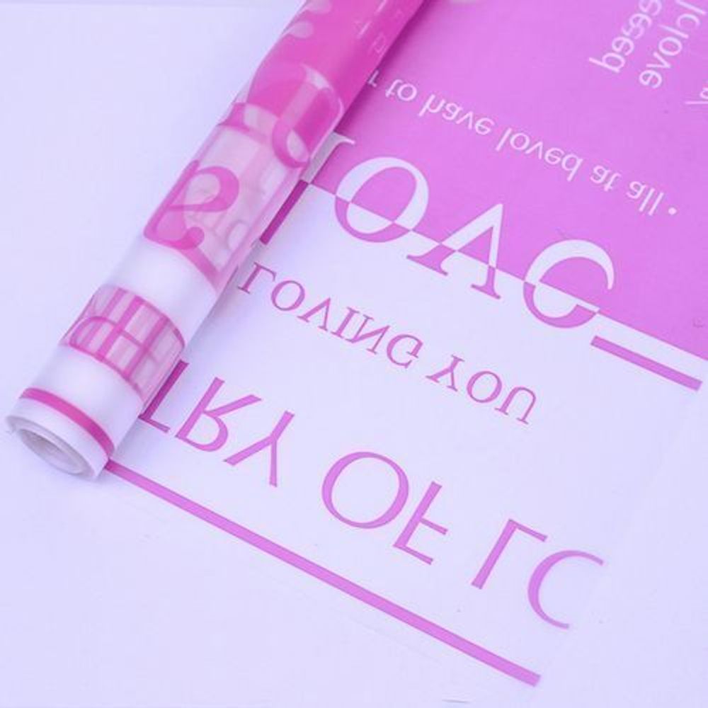 Пленка матовая "Соло" 60см*200г ЯРКО-РОЗОВЫЙ