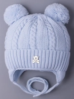 Шапка детская вязаная демисезонная на завязках